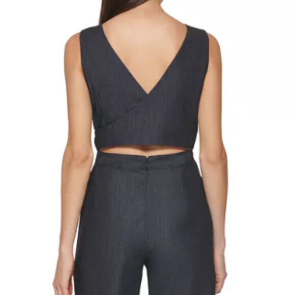 Calvin Klein Demin Jumpsuit Cutout Detail on Back Size 6 - Picture 2 of 13